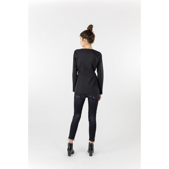 JUST FEMALE Sunday Blouse Tie Detail in Black - Picture 13 of 14